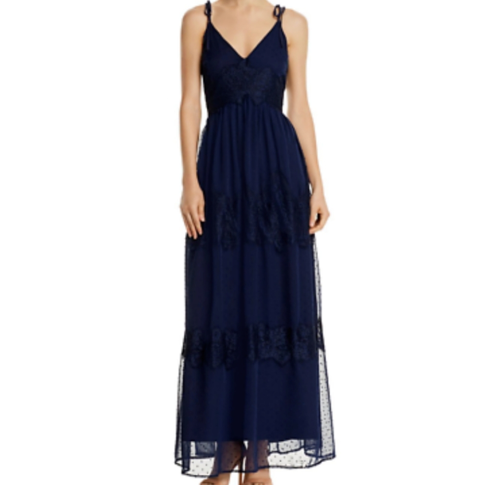 Navy Blue Lace Maxi Dress